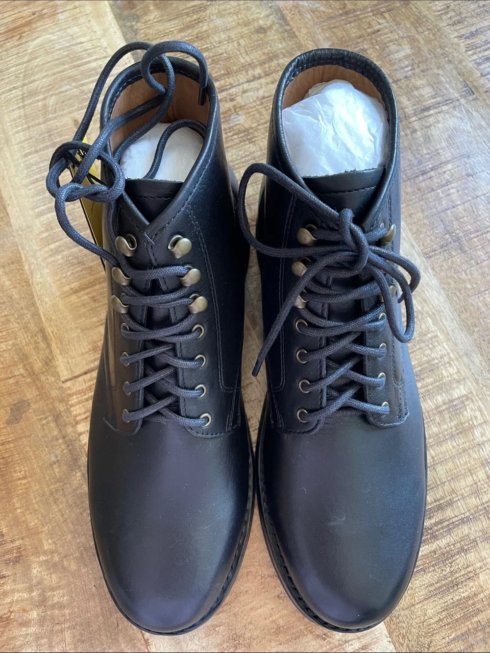 J. Crew Men's Black Size 9 Field Boots in English Leather Vibram Sole NEW CB047